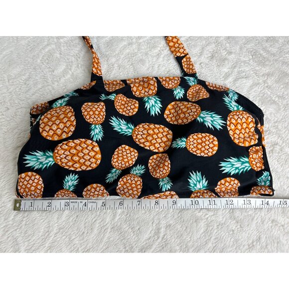 Cup She Pineapple Print Swim Top Size Large - Picture 6 of 9